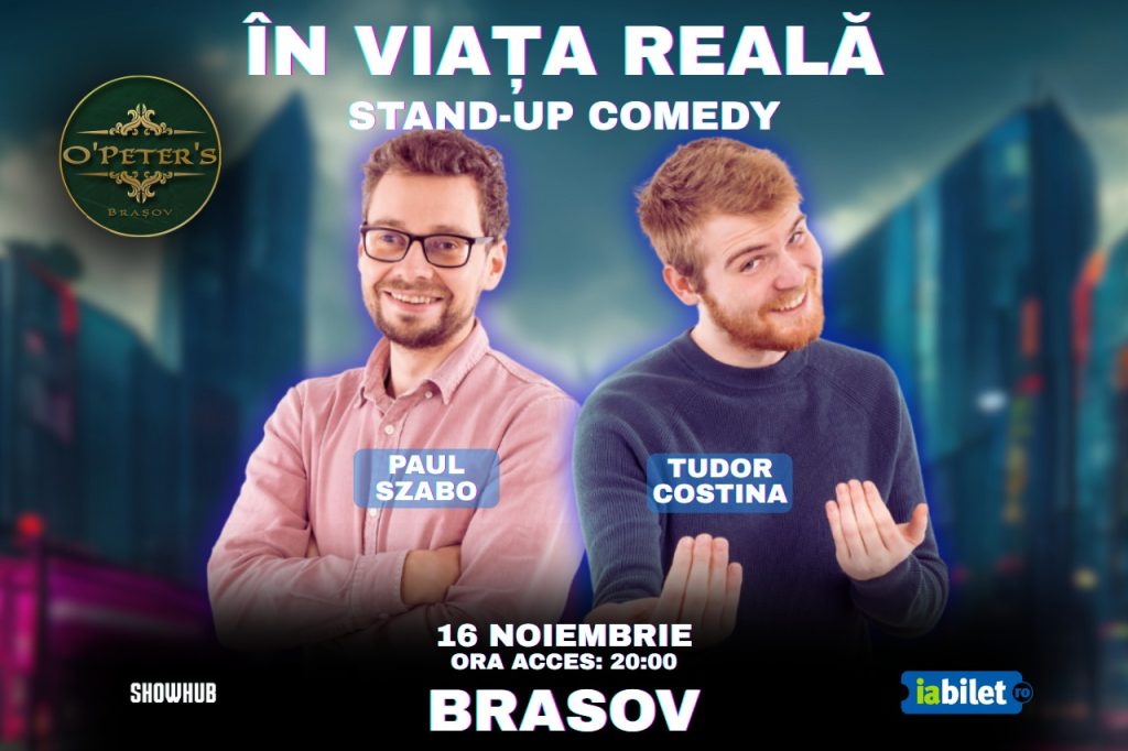 Stand-Up Comedy “În viața reală” @ O’Peter’s Irish Pub Brașov