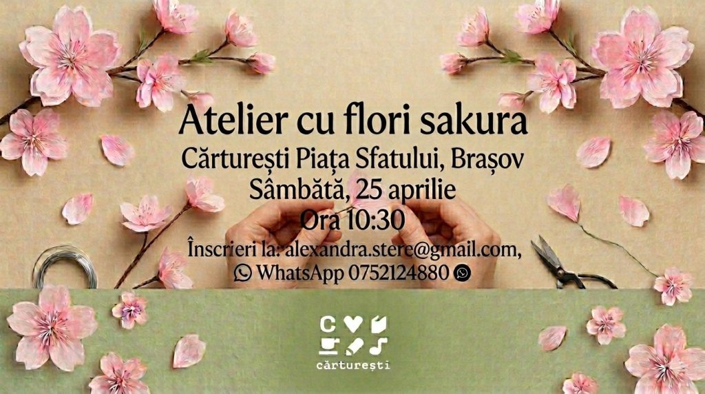 Atelier cu flori sakura @ Cărturești Piața Sfatului