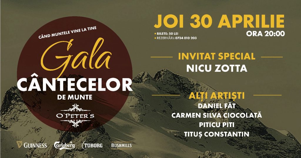 Gala Cântecelor de Munte – Invitat special: Nicu Zotta @ O’Peter’s Irish Pub Brașov