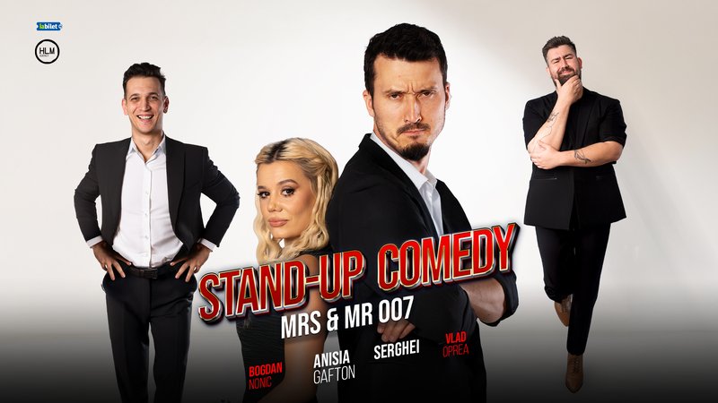 Stand-up Comedy cu Anisia Gafton, Serghei, Nonic și Tomescu – „Mrs & Mr 007” @ O’Peter’s Irish Pub Brașov